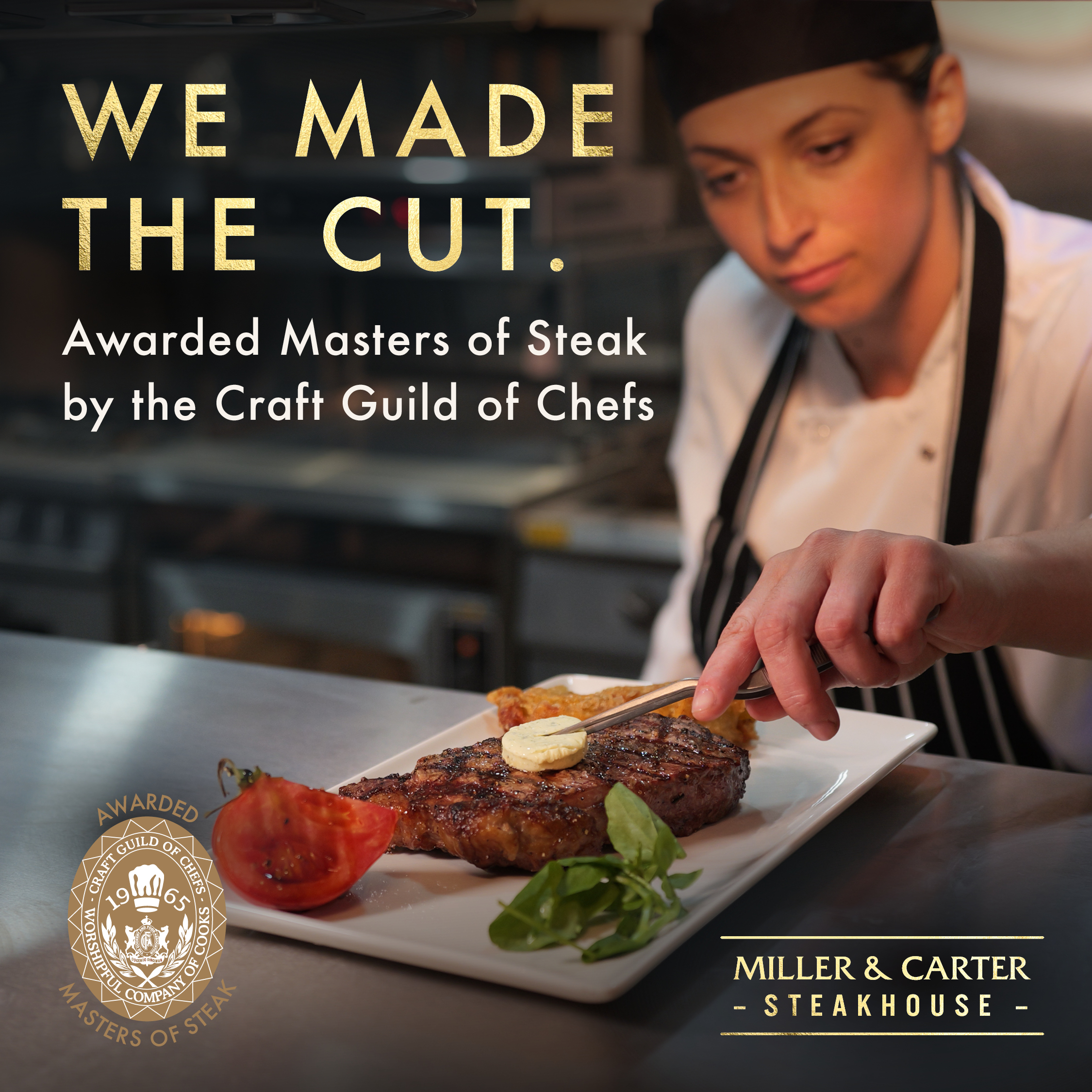 Craft Guild of Chefs Masters of Steak award endorsement for Miller and Carter